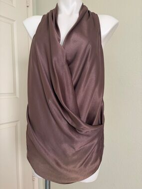 Helmut Lang Dark Nude Draped Halter
